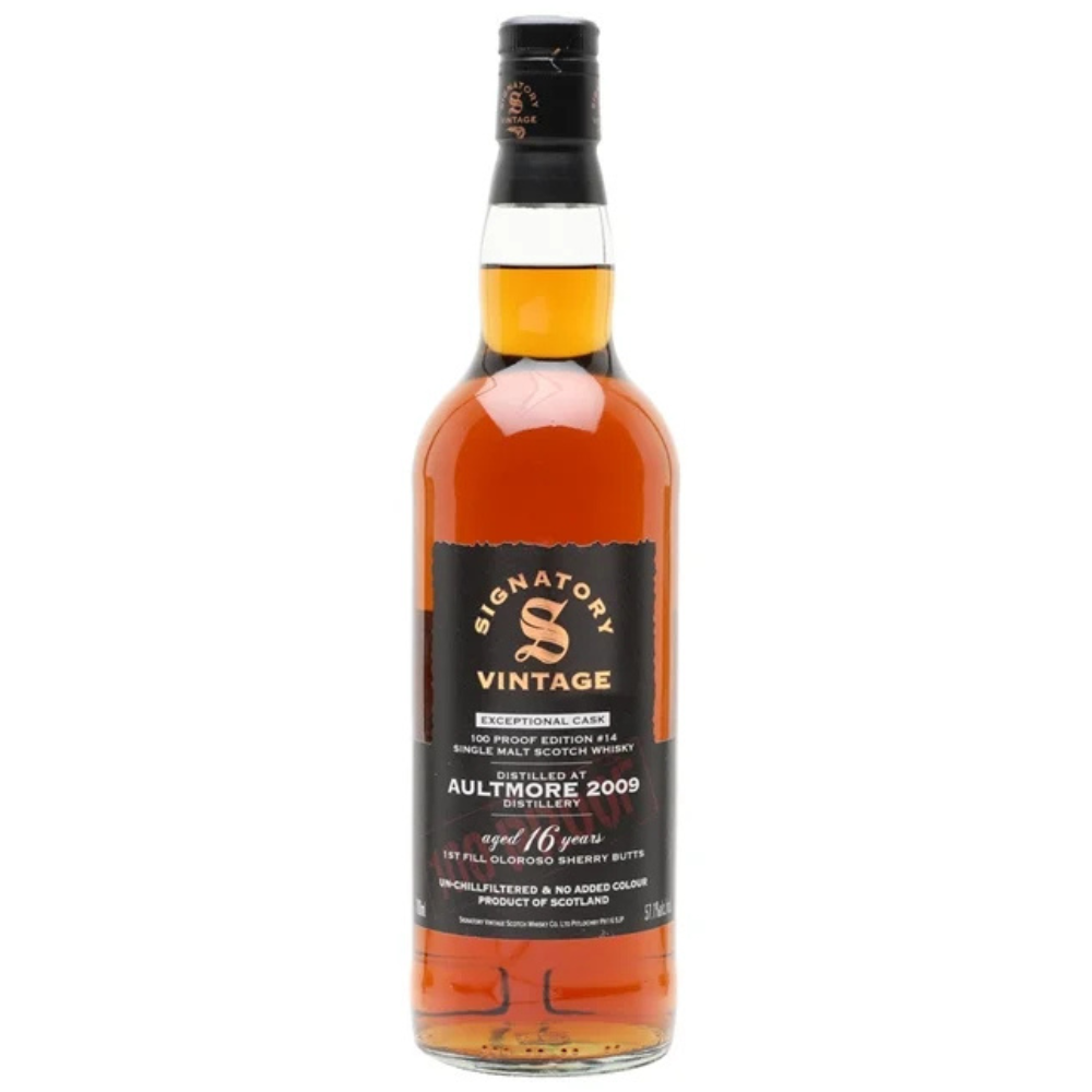Signatory Aultmore 16 Year Old 2009 100 Proof Exceptional Cask
