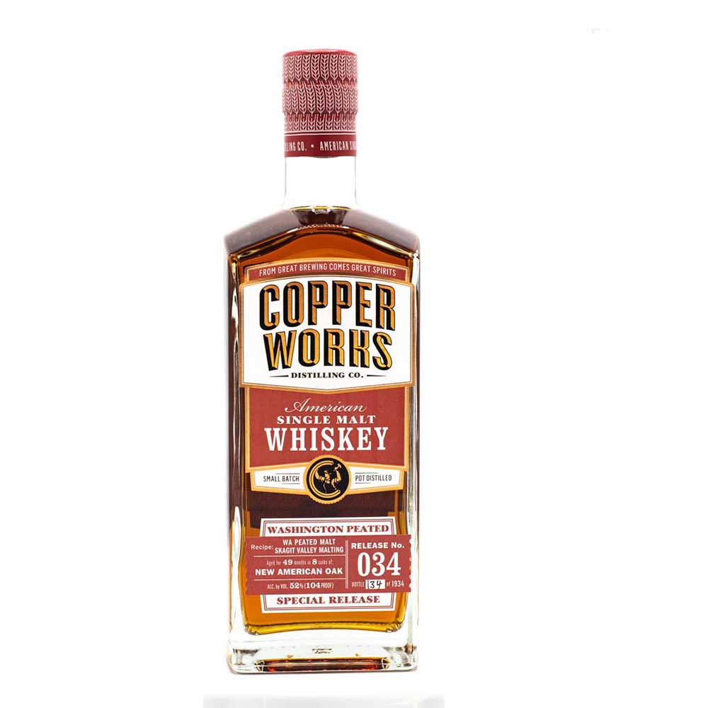 Copperworks Peated American Single Malt Whiskey Release 034