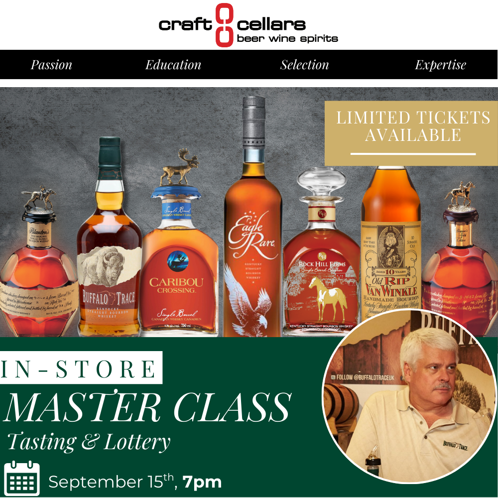 Craft Cellars Presents Buffalo Trace Masterclass & Lottery Sept. 15, 2025 @7PM