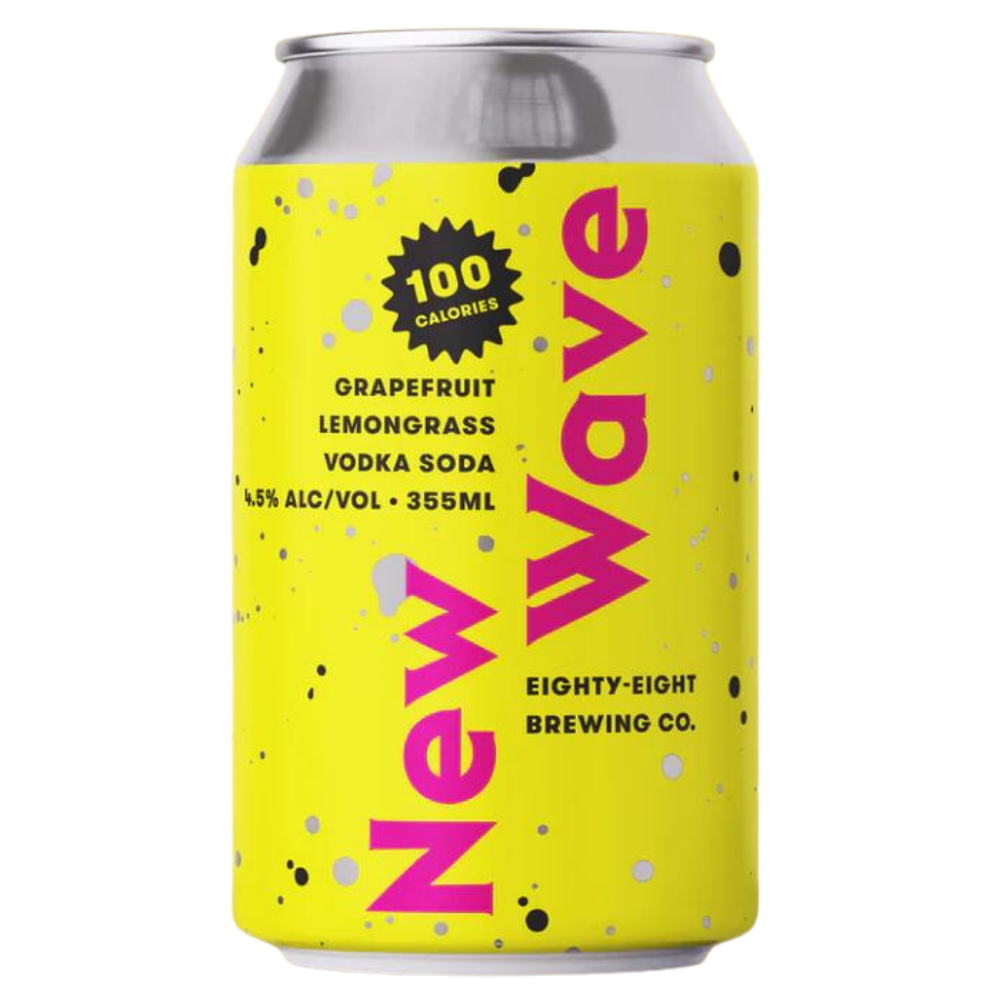 Eighty-Eight Brewing Co. New Wave Grapefruit Lemongrass Vodka Soda 4 x 355 ml (DISC)