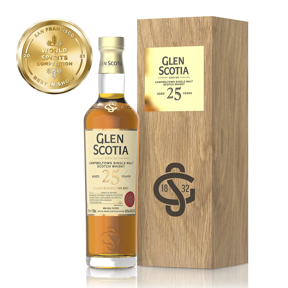 マ*ん様 Glen Scotia 25年 シングルモルトウイスキー 木箱付き Glen Scotia 25 Year Old Single Malt