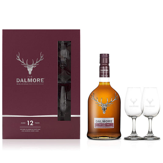 Dalmore 12 Year Old Gift Set With 2 x Branded Tasting Glassess