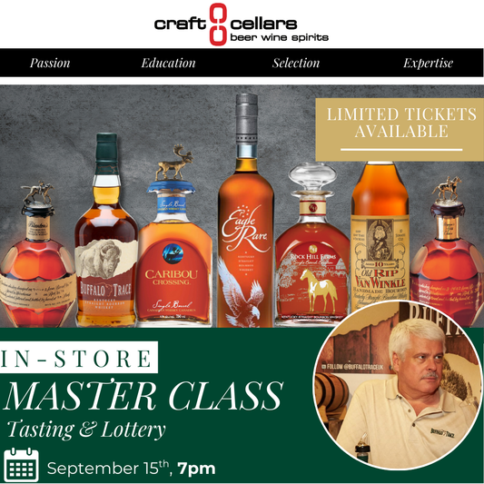 Craft Cellars Presents Buffalo Trace Masterclass & Lottery Sept. 15, 2025 @7PM