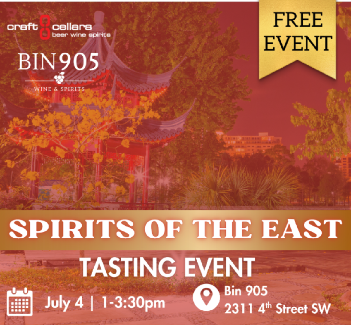 Craft Cellars Spirits of the East Tasting Festival | July 4, 2026