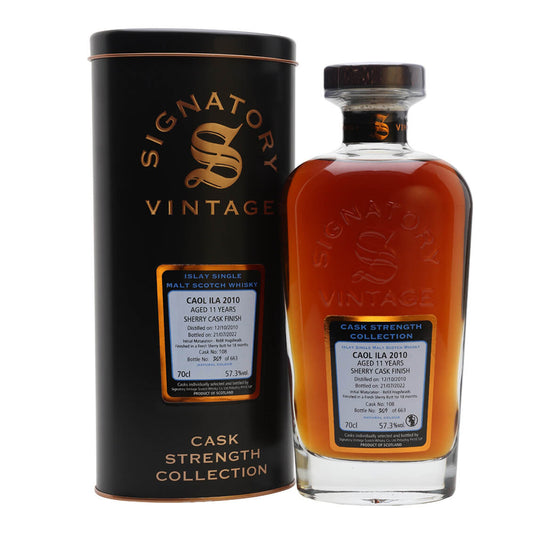 Caol Ila 2010 11 Year Old Sherry Finish Islay Single Malt (Signatory Cask Strength)