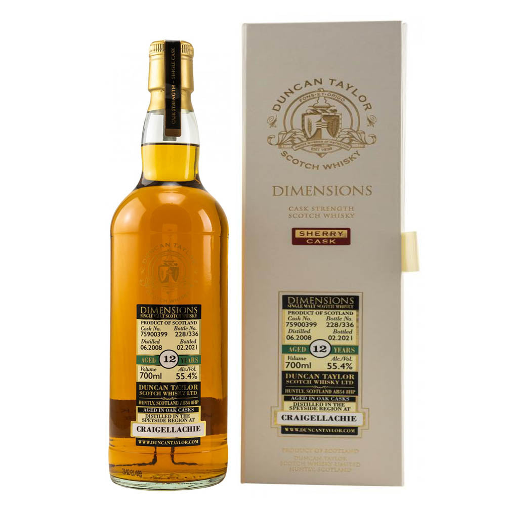 Craigellachie 12 Year Old 2008 Sherry Cask- Dimensions Duncan Taylor