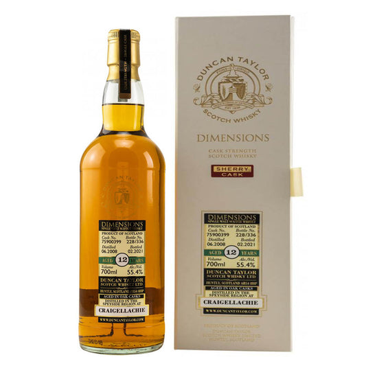 Craigellachie 12 Year Old 2008 Sherry Cask- Dimensions Duncan Taylor