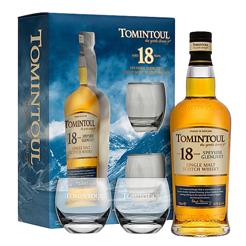 Tomintoul 18 Year Old Gift Pack with 2x Glasses